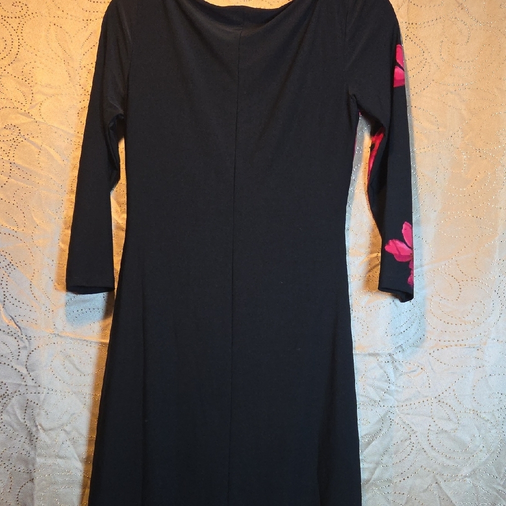 LAUREN Ralph Lauren Long Sleeve Dress with Pink Floral Design - Picture 5 of 5